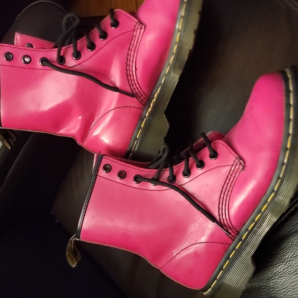 Dr. Marten’s 1460 8-Eye Hot Pink Patent Boots - Picture 16 of 16